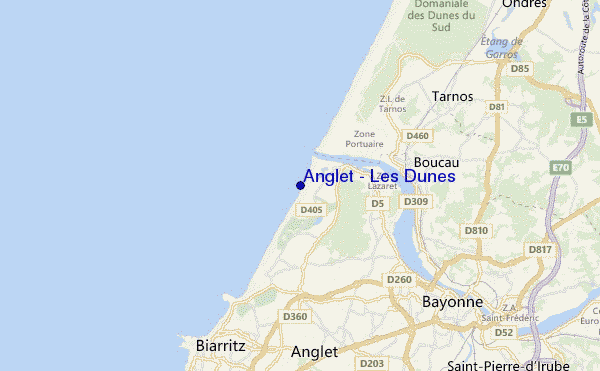 mapa de localização de Anglet - Les Dunes