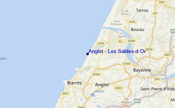 mapa de localização de Anglet - Les Sables d'Or