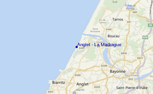 mapa de localização de Anglet - La Madrague