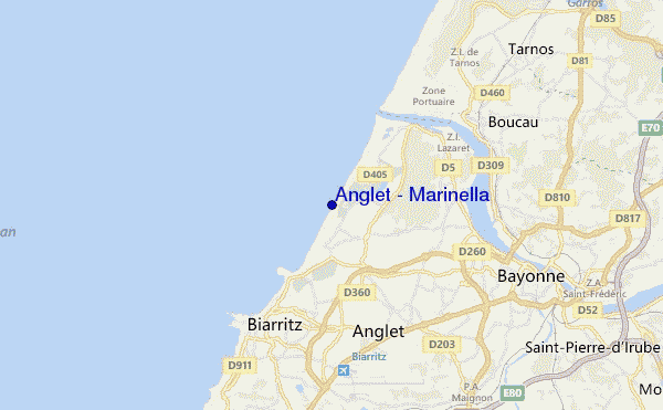 mapa de localização de Anglet - Marinella