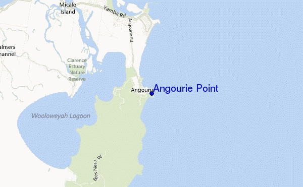 mapa de localização de Angourie Point