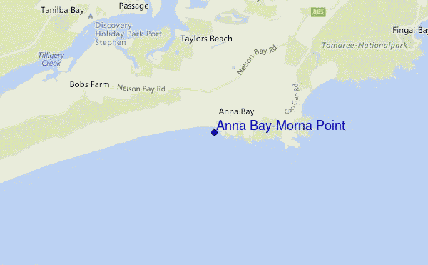 mapa de localização de Anna Bay-Morna Point