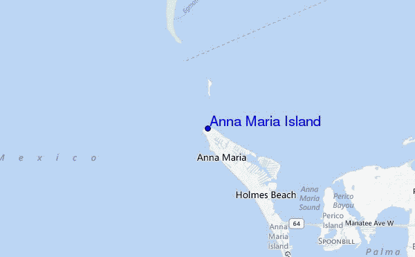 mapa de localização de Anna Maria Island