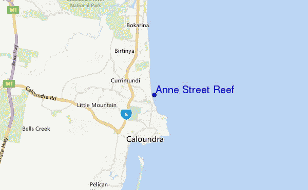 mapa de localização de Anne Street Reef