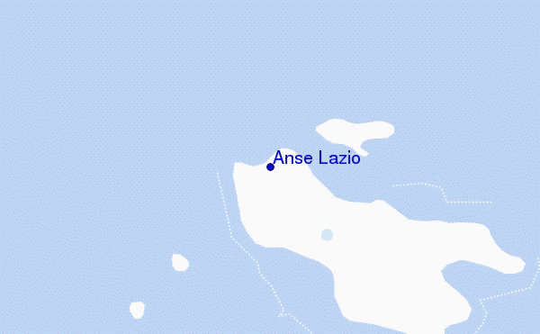 mapa de localização de Anse Lazio