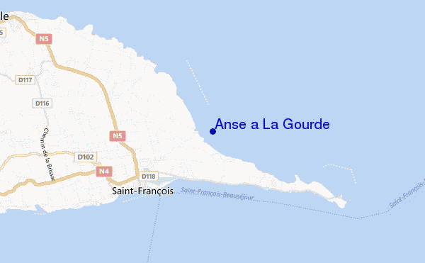 mapa de localização de Anse a La Gourde