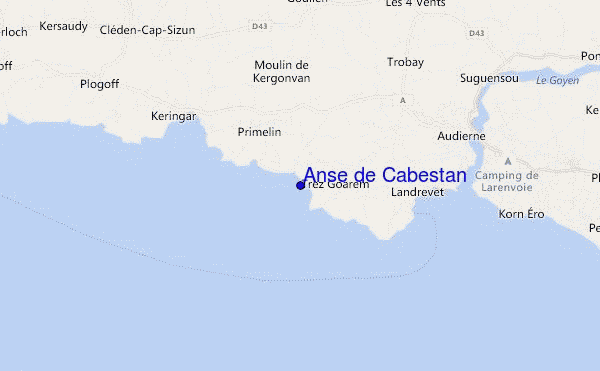 mapa de localização de Anse de Cabestan