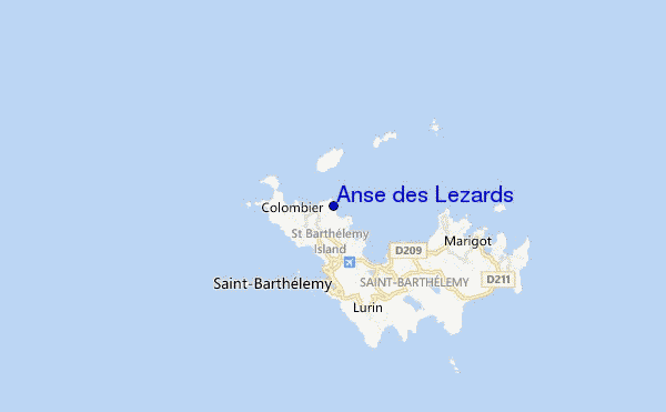 mapa de localização de Anse des Lezards