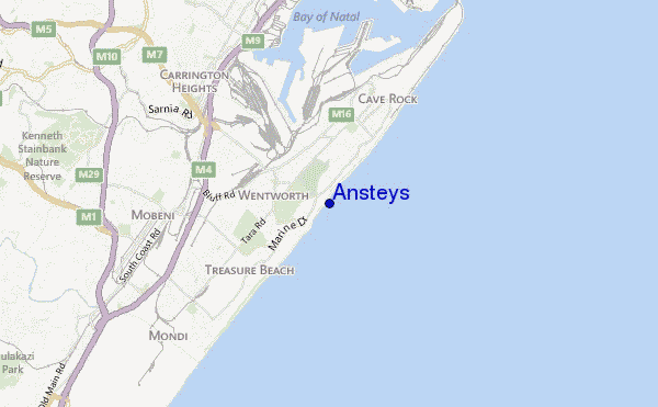 mapa de localização de Ansteys