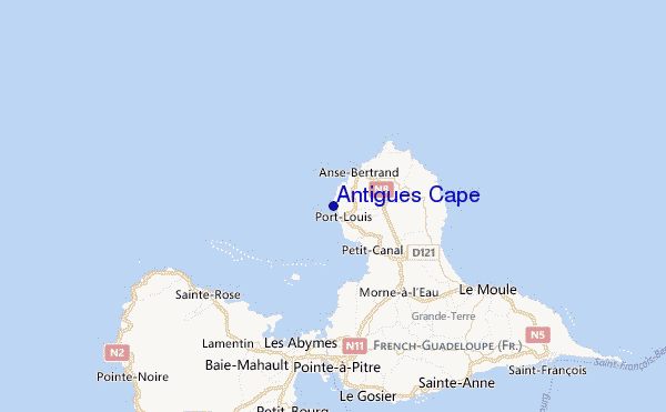 Antigues Cape Location Map