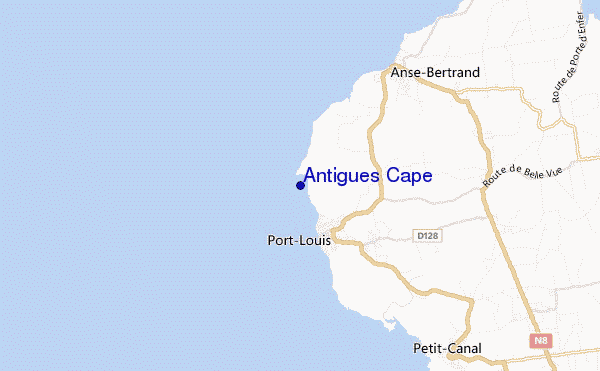 mapa de localização de Antigues Cape