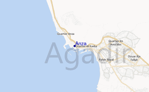 mapa de localização de Anza