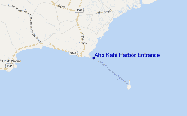 mapa de localização de Aho Kahi Harbor Entrance