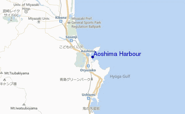 mapa de localização de Aoshima Harbour