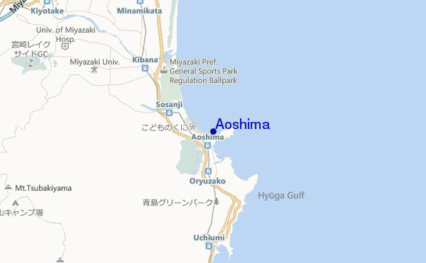 mapa de localização de Aoshima