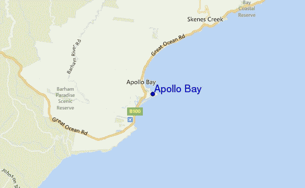 mapa de localização de Apollo Bay