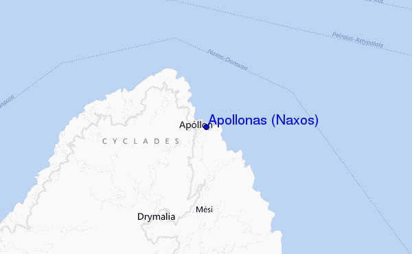 mapa de localização de Apollonas (Naxos)