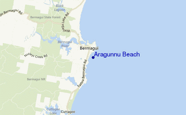 mapa de localização de Aragunnu Beach