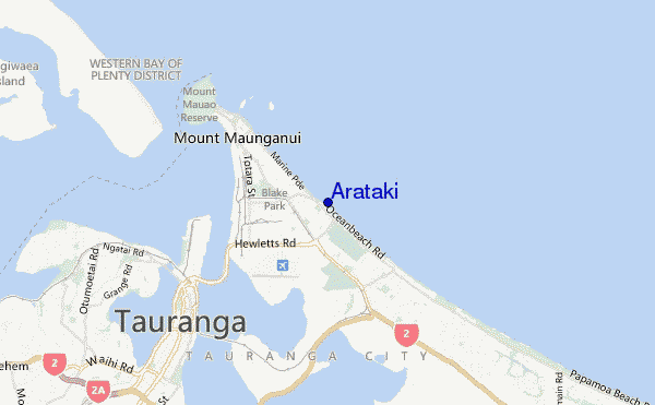 mapa de localização de Arataki
