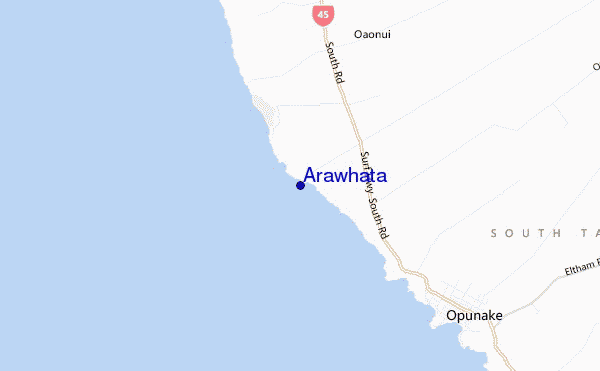 mapa de localização de Arawhata
