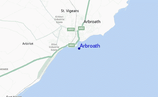 mapa de localização de Arbroath