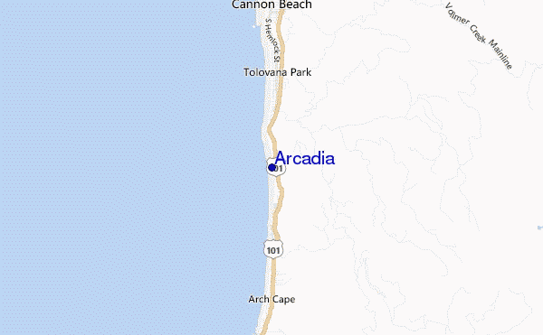 mapa de localização de Arcadia