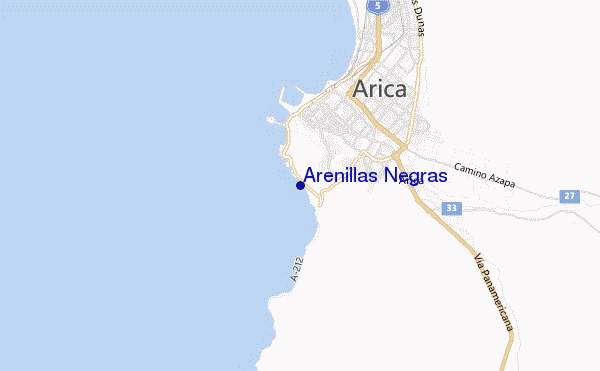 mapa de localização de Arenillas Negras
