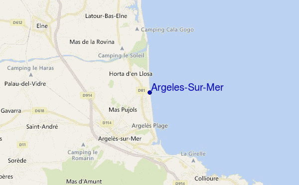 mapa de localização de Argelès-Sur-Mer