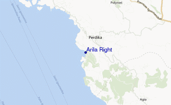 mapa de localização de Arila Right