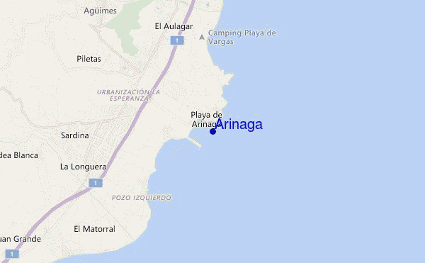 mapa de localização de Arinaga
