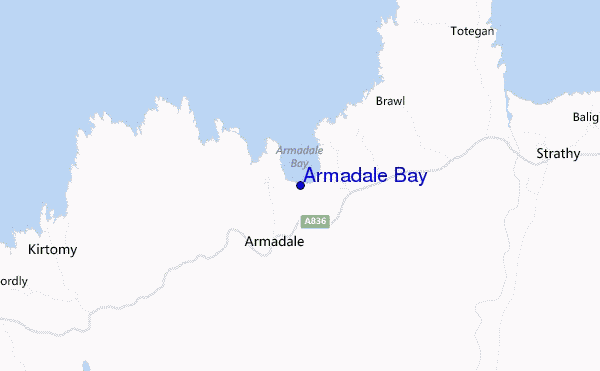 mapa de localização de Armadale Bay