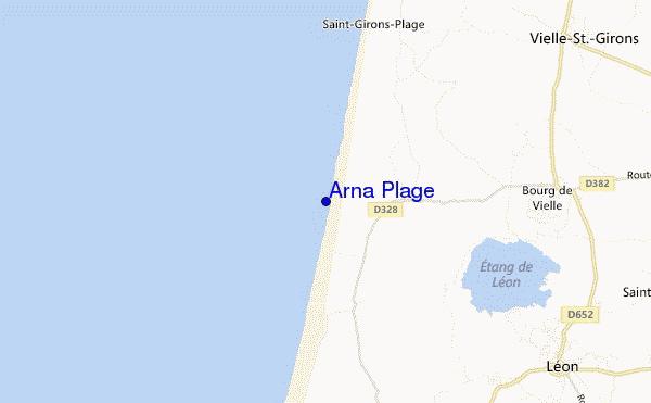 mapa de localização de Arna Plage