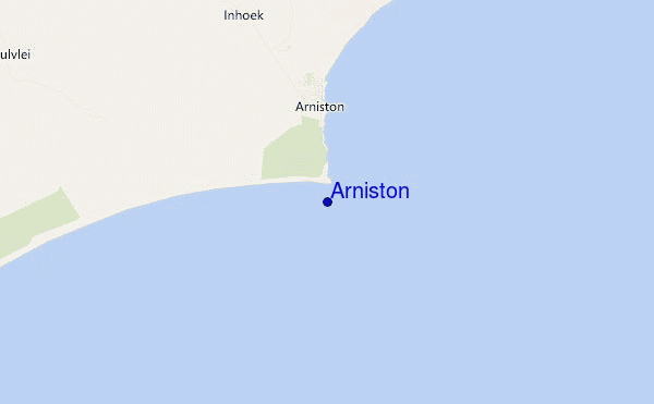 mapa de localização de Arniston