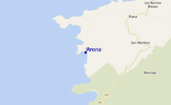 mapa de localização de Arone