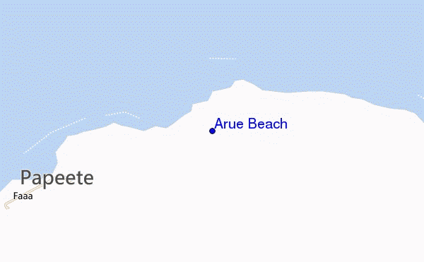 mapa de localização de Arue Beach
