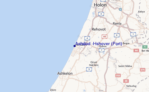 Ashdod -Hshover (Port) Location Map