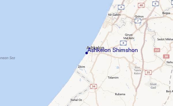 Ashkelon Shimshon Location Map