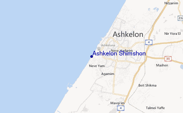 mapa de localização de Ashkelon Shimshon