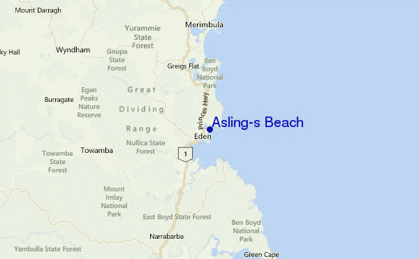 Asling's Beach Location Map