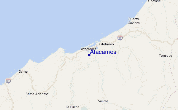 mapa de localização de Atacames