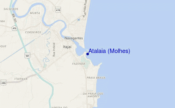 mapa de localização de Atalaia (Molhes)