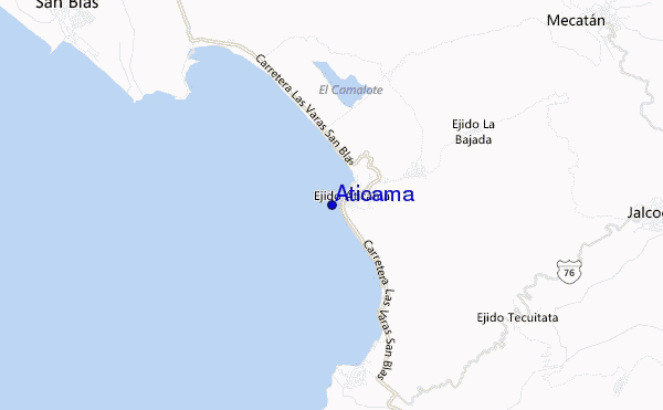 mapa de localização de Aticama
