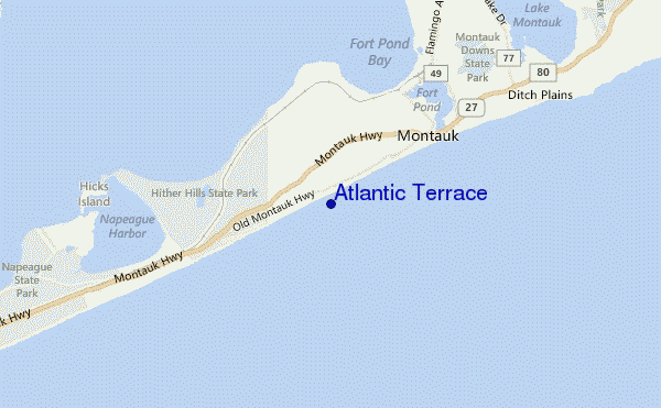 mapa de localização de Atlantic Terrace
