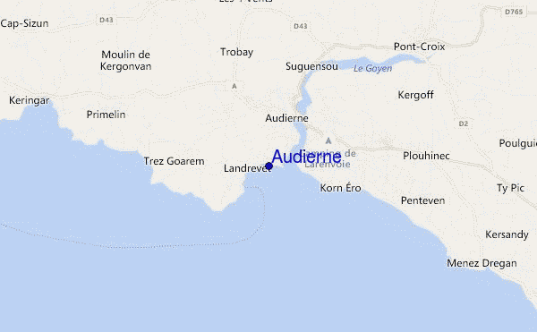 mapa de localização de Audierne