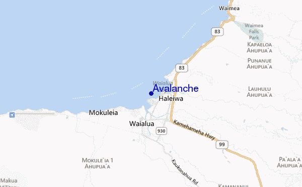 mapa de localização de Avalanche