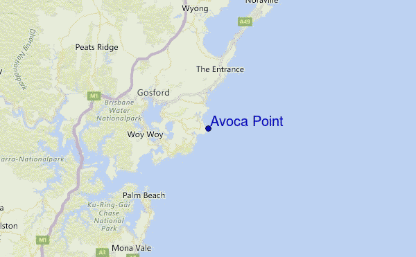 Avoca Point Location Map