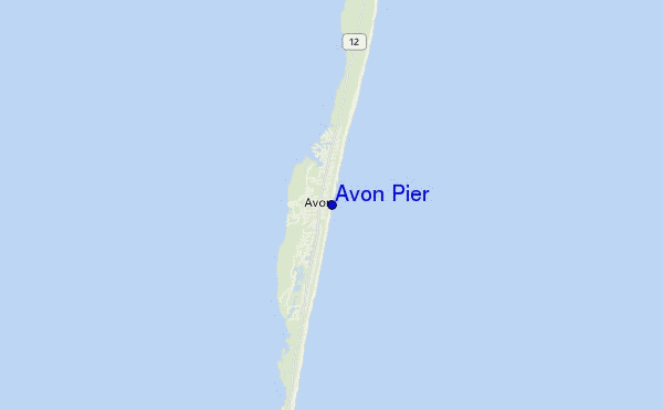 mapa de localização de Avon Pier