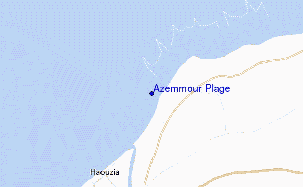 mapa de localização de Azemmour Plage