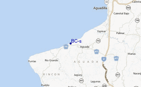 mapa de localização de BC's