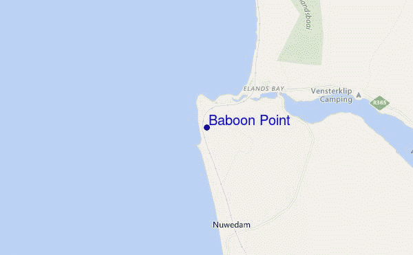 mapa de localização de Baboon Point